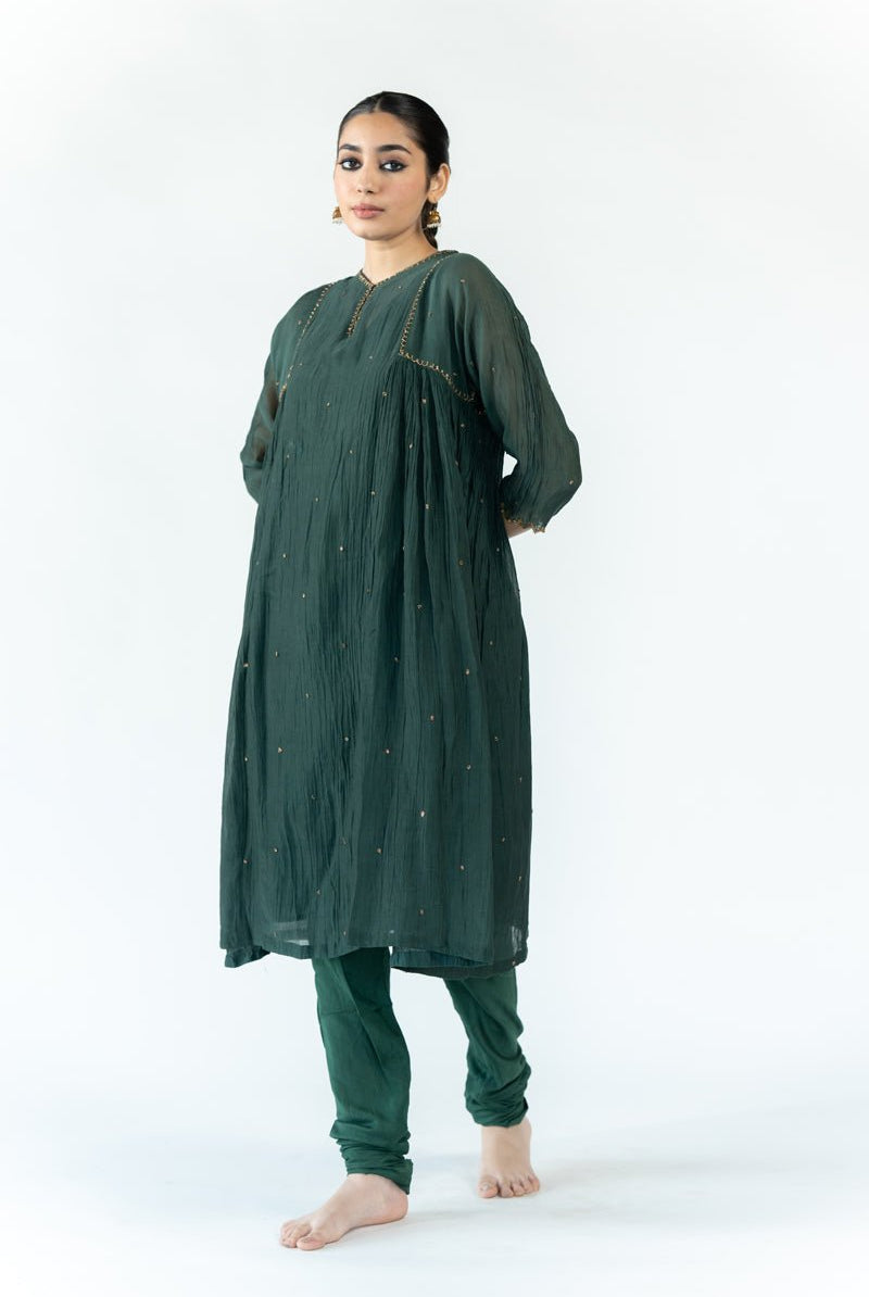 Emerald Green Arsh Kurta Set - Ciceronikurta set, Festive wearNirjara