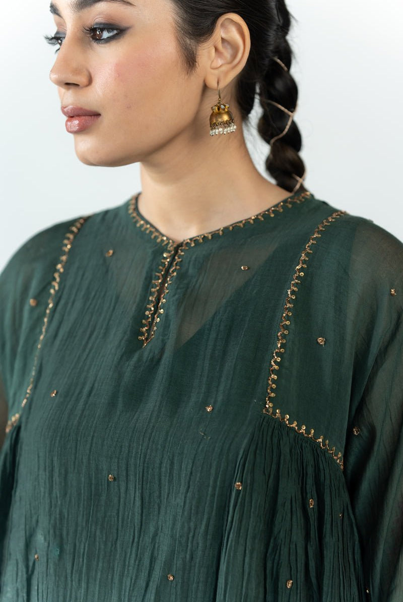 Emerald Green Arsh Kurta Set - Ciceronikurta set, Festive wearNirjara