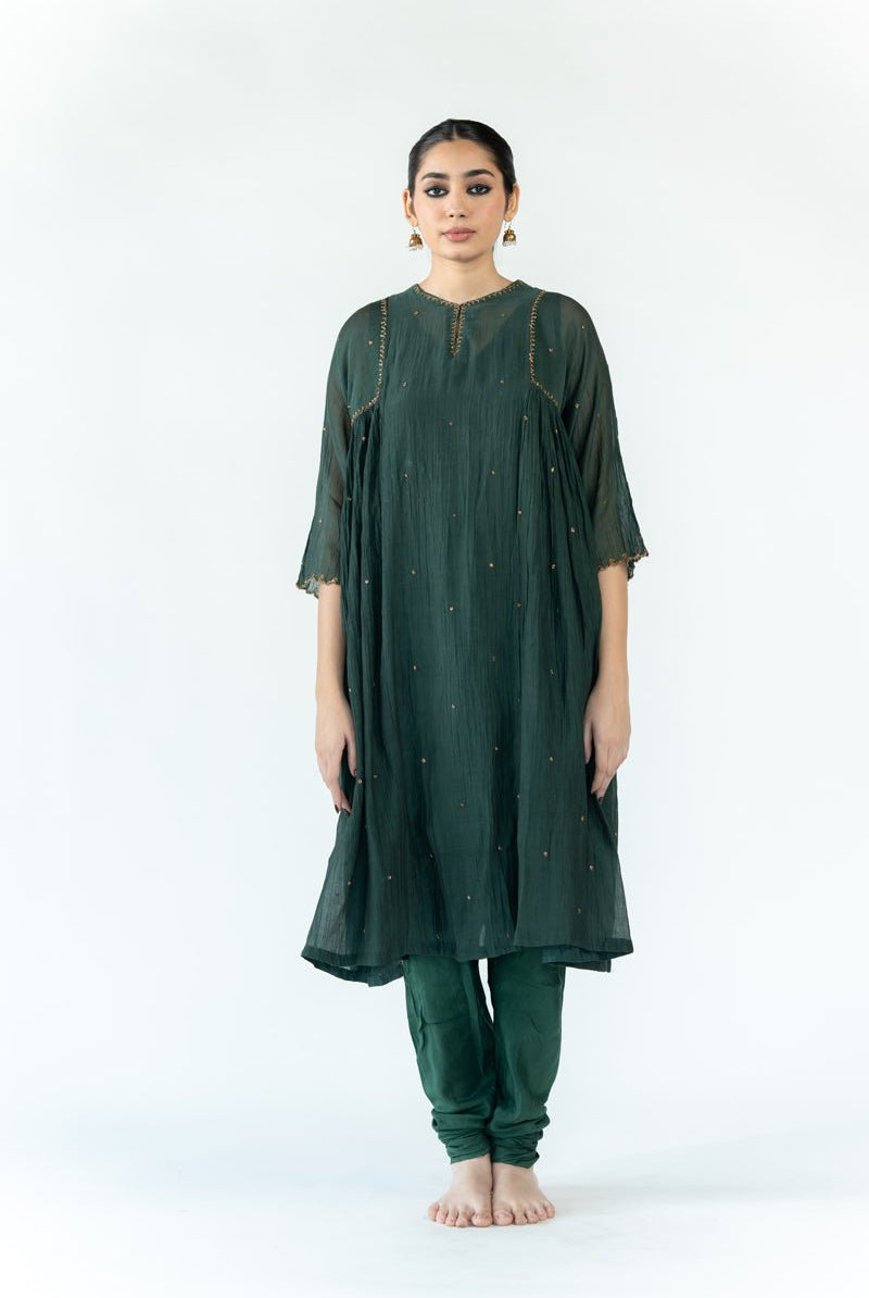 Emerald Green Arsh Kurta Set - Ciceronikurta set, Festive wearNirjara
