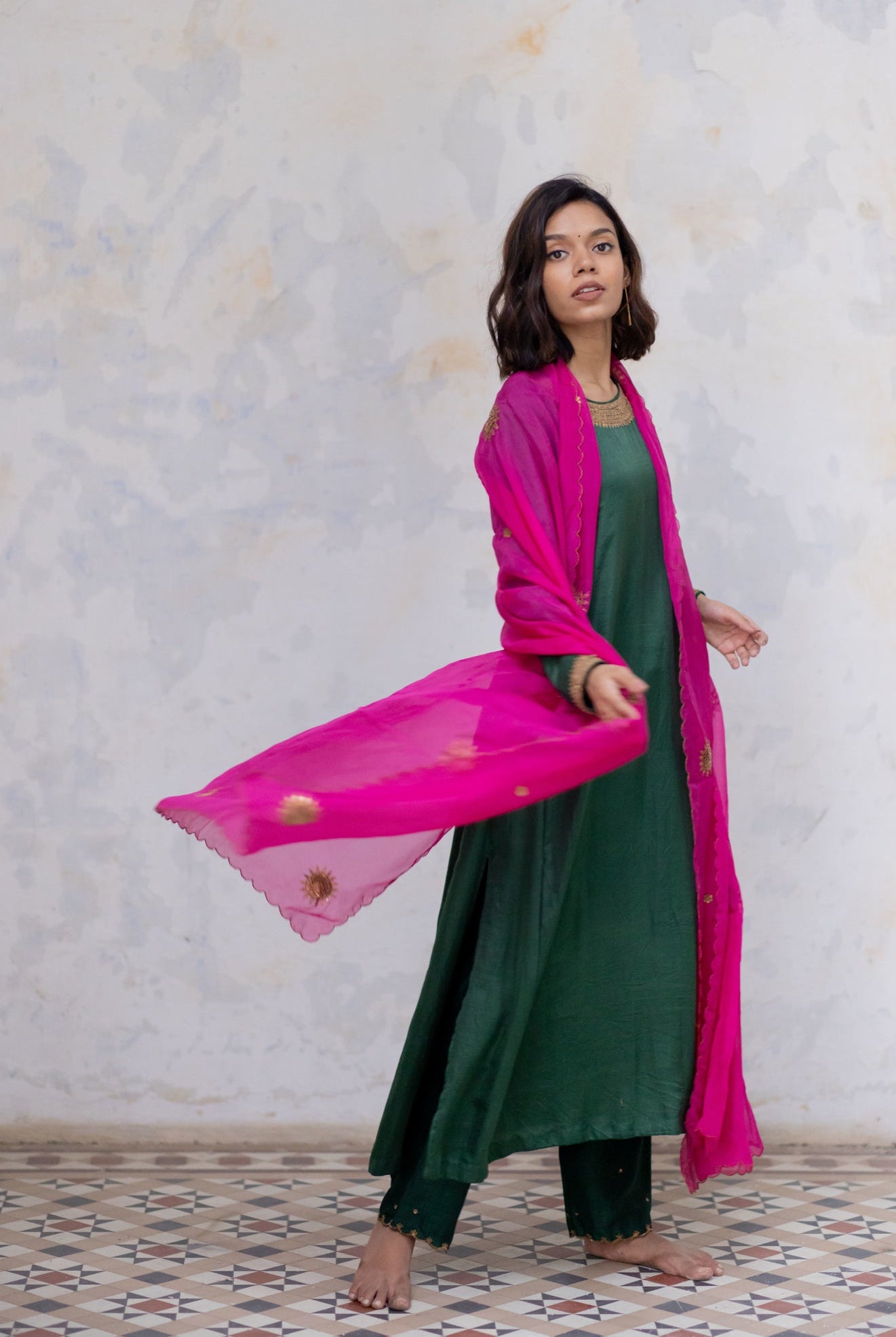 Emerald Zeenat Kurta (set of 2) - CiceroniNirjara