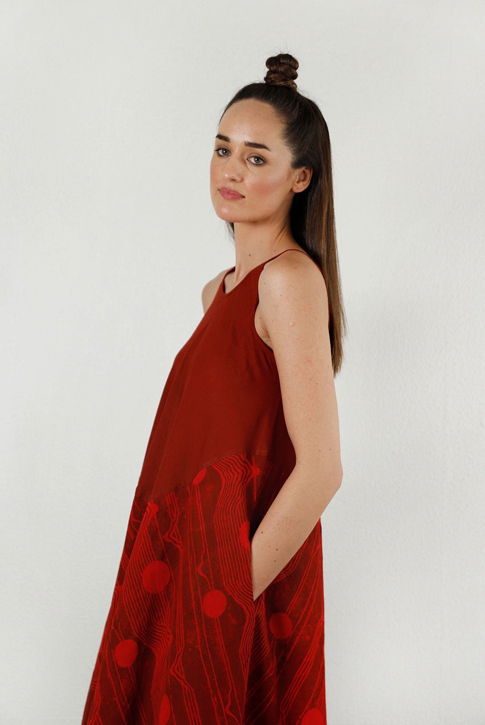 Essential Cherry Red Maxi Dress - CiceroniDressesRias Jaipur