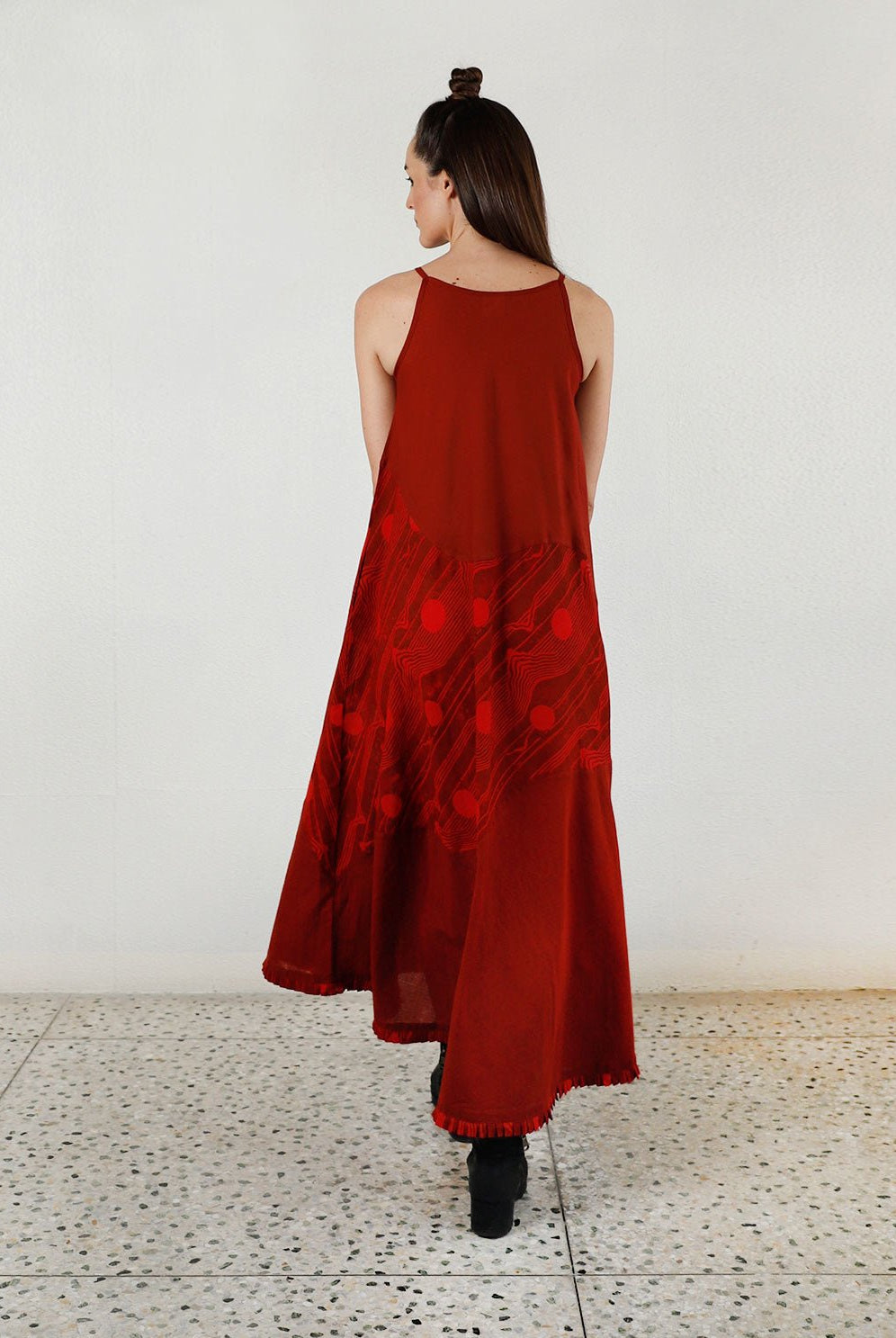 Essential Cherry Red Maxi Dress - CiceroniDressesRias Jaipur