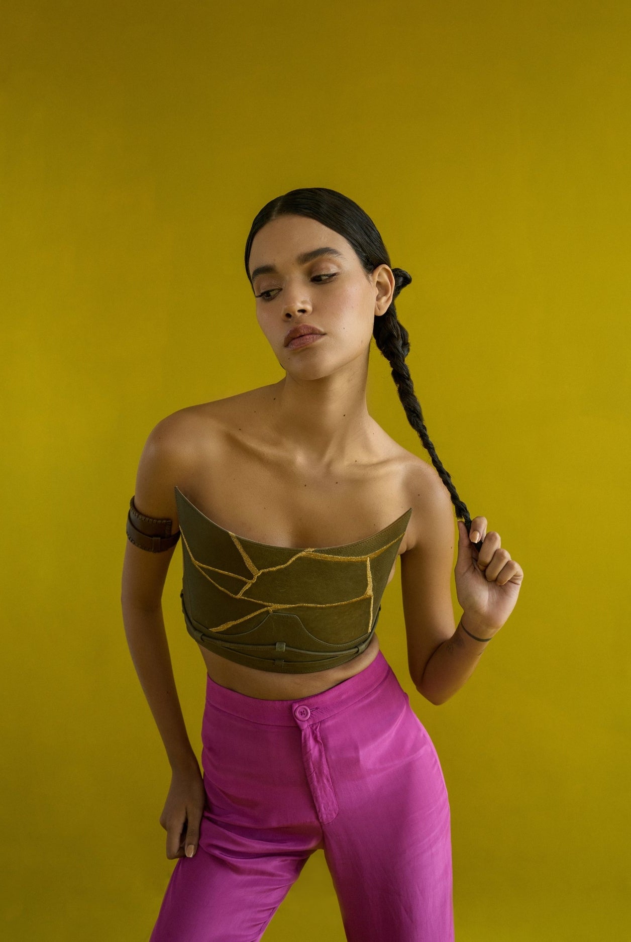 Eva Corset in Olive - CiceroniCorsetEconock