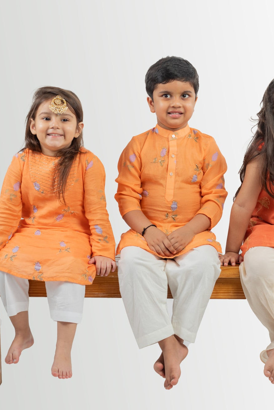 Festive Chanderi Kurta Dhoti Set - CiceroniMr. Brat