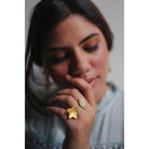 Flower and Bud Ring in Gold - CiceroniAarjavee