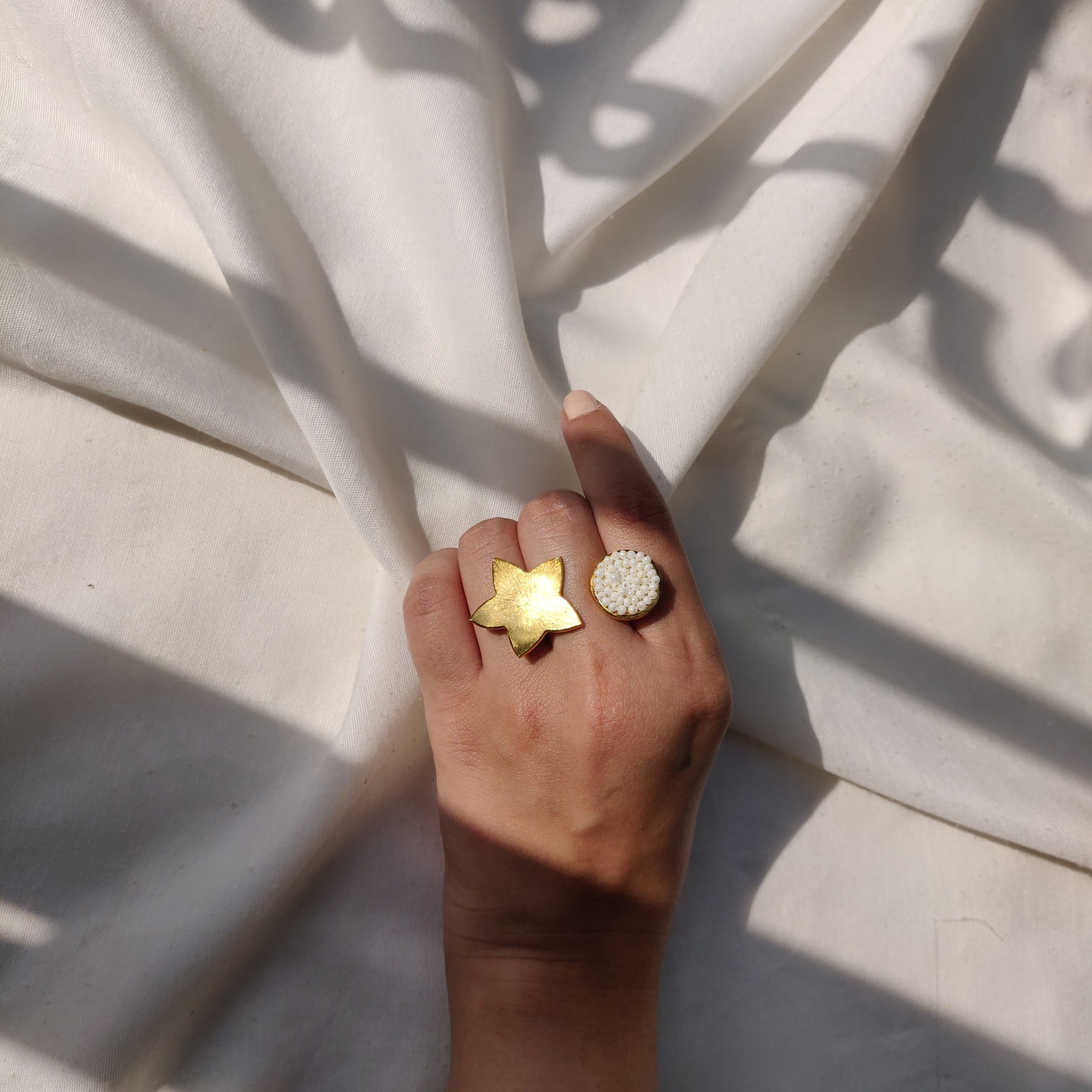 Flower and Bud Ring in Gold - CiceroniAarjavee