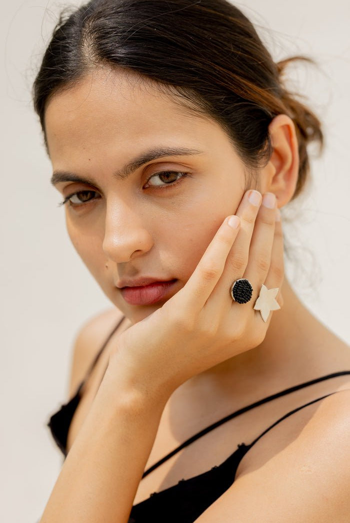 Flower and Bud Ring in Silver - CiceroniAarjavee