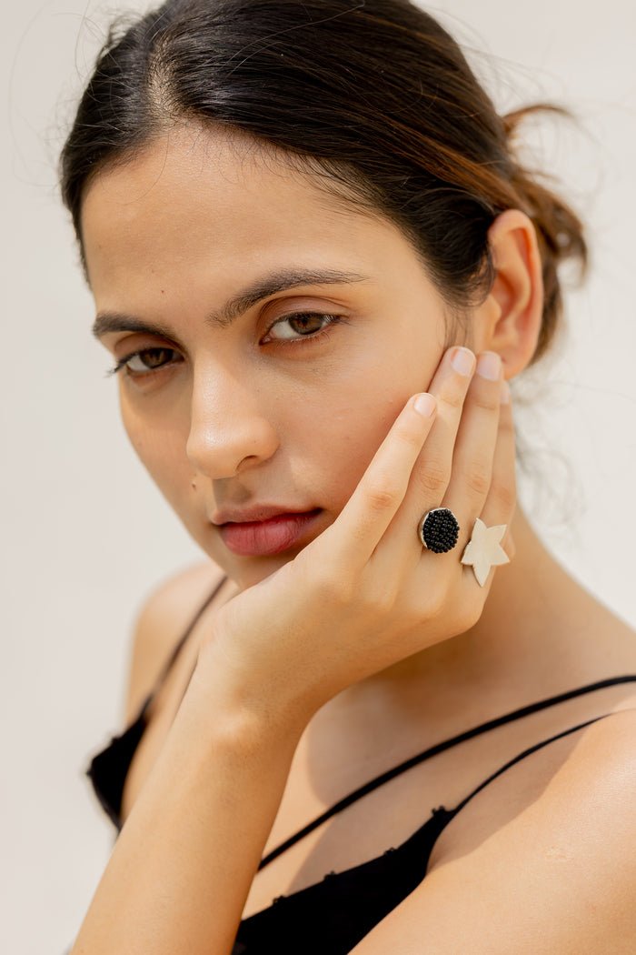Flower and Bud Ring in Silver - CiceroniAarjavee