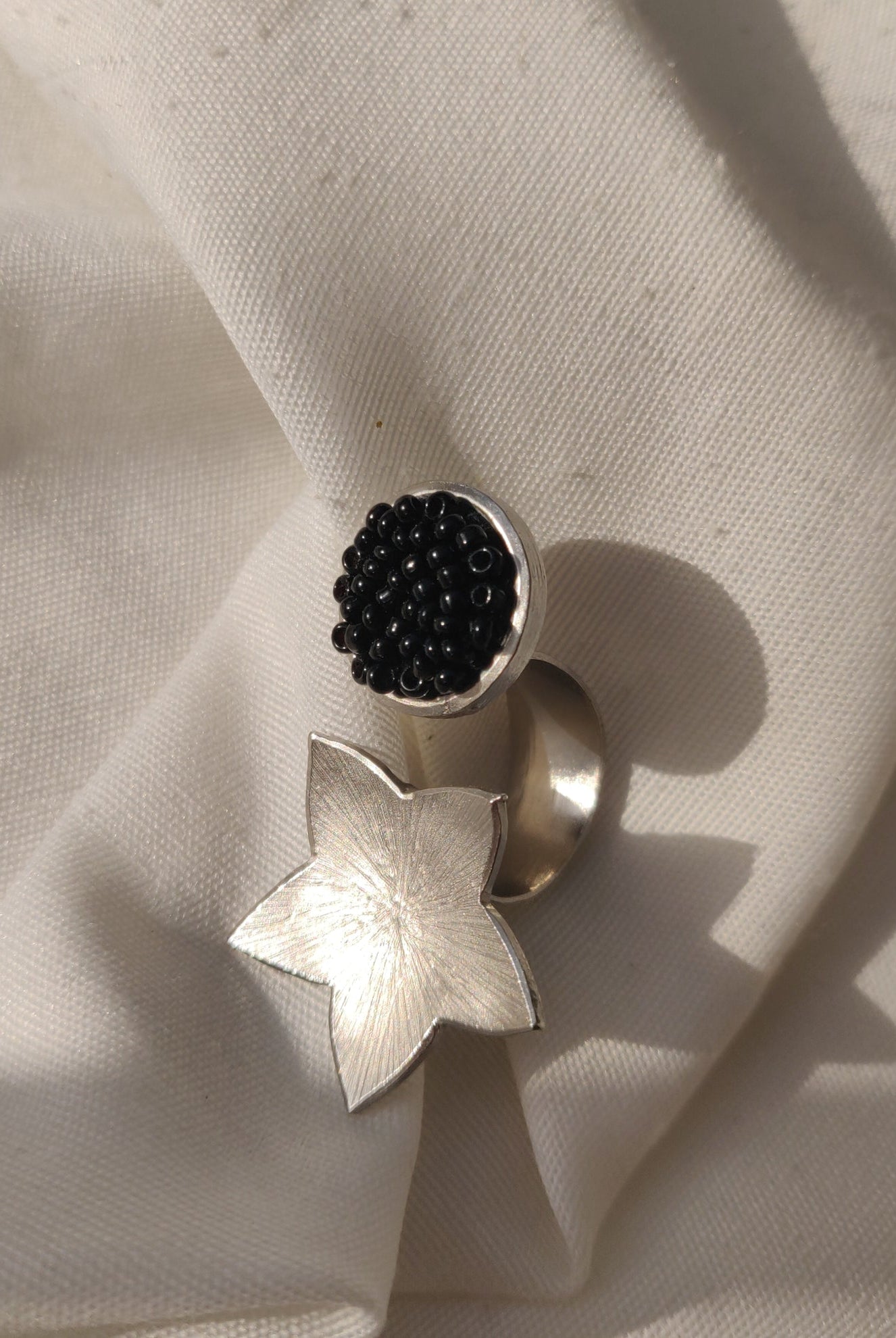 Flower and Bud Ring in Silver - CiceroniAarjavee