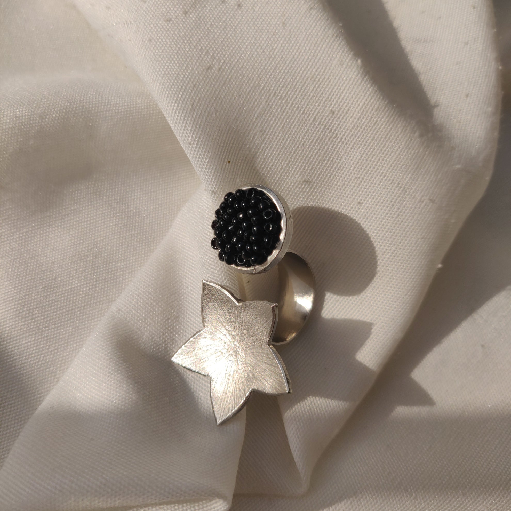 Flower and Bud Ring in Silver - CiceroniAarjavee