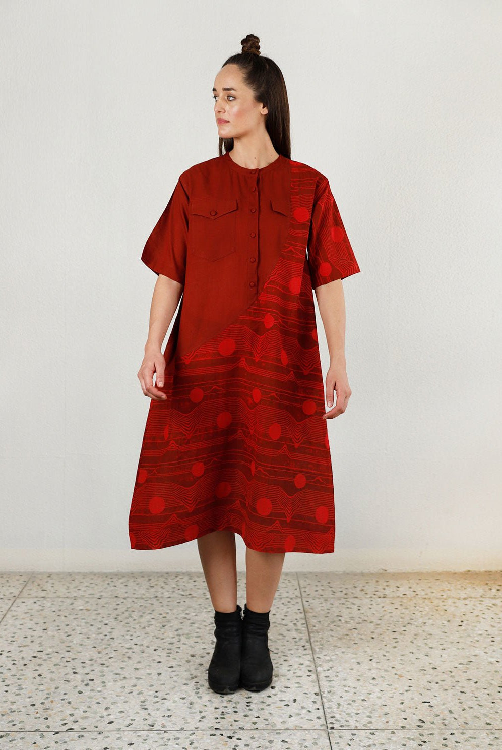 Fluid Red Pocket Dress - CiceroniDressesRias Jaipur