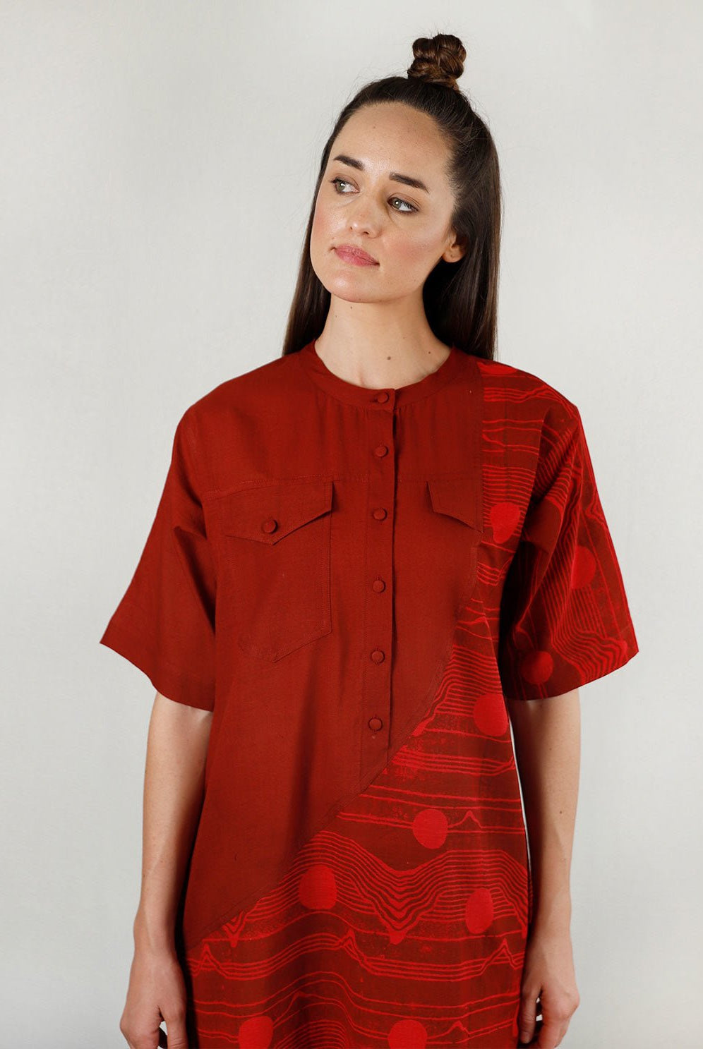 Fluid Red Pocket Dress - CiceroniDressesRias Jaipur
