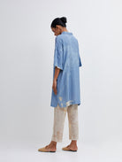 Foliage Blue Shirt & Beige Pants Set - CiceroniBhavik Shah