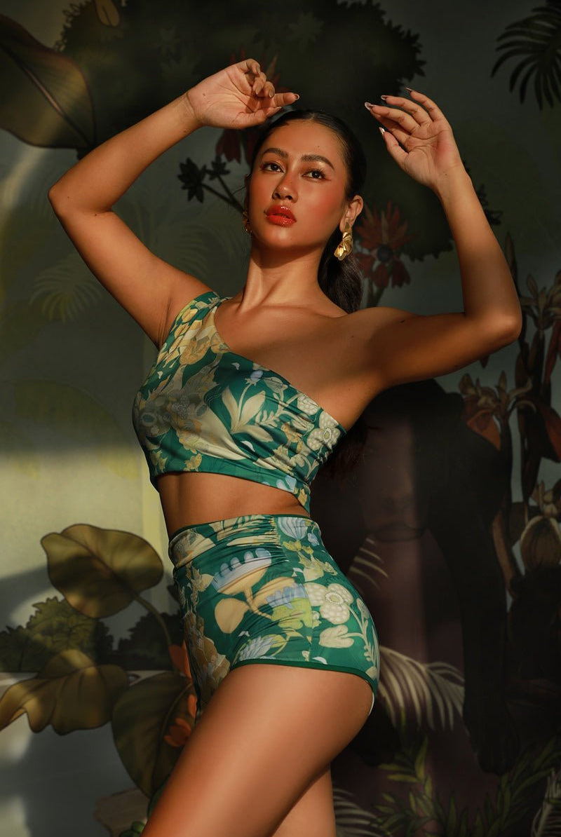 Forest Montage One Off Shoulder Bikini - CiceroniSwimwearEkastories