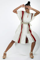 Fubu - Ivory Kaftan Dress with Short Belt - CiceroniDressesMadder Much