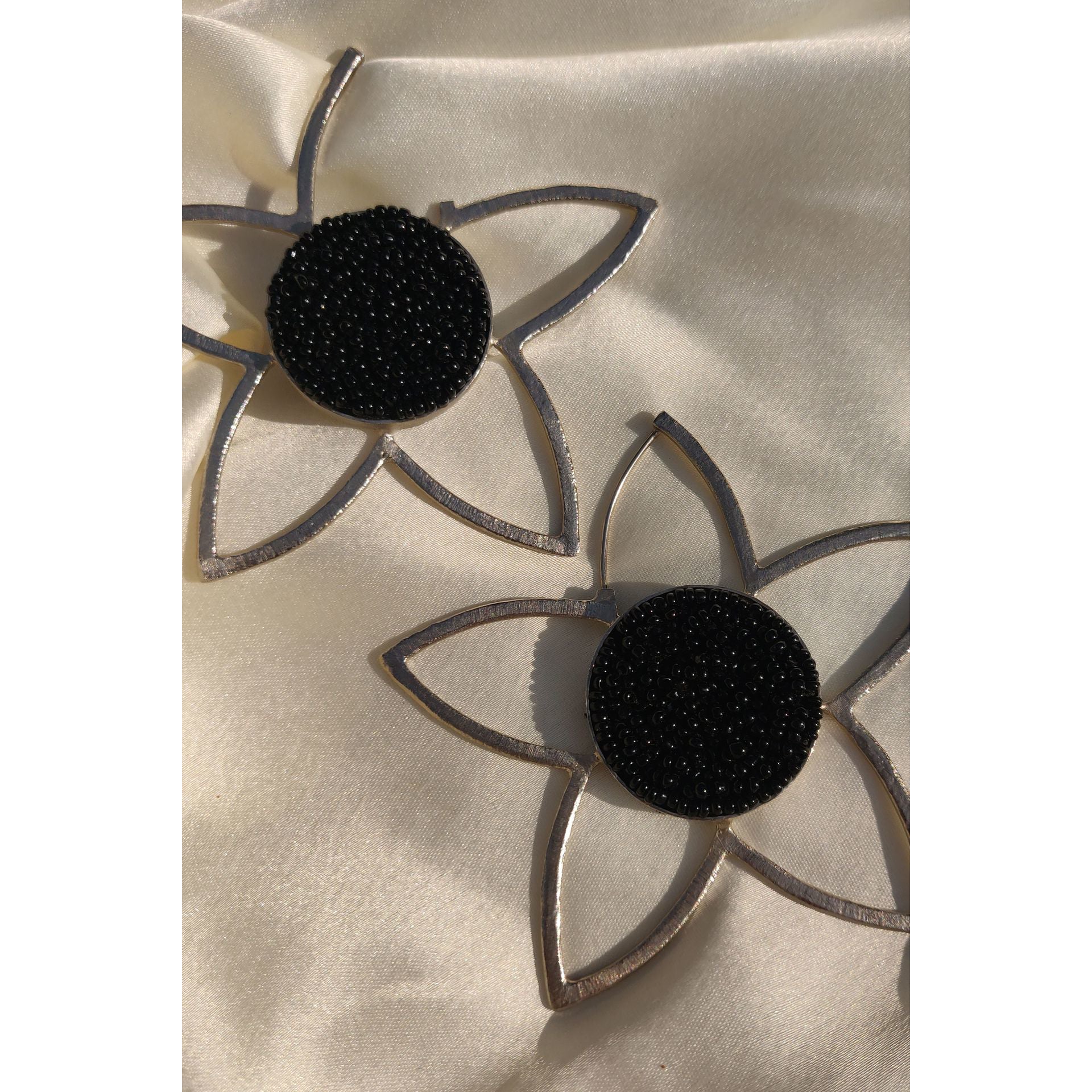 Full Mogra Frame Hoops in Silver - CiceroniAarjavee