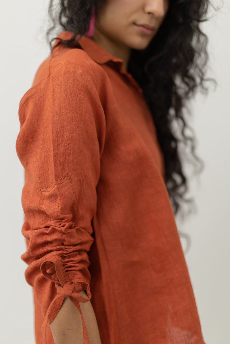 Ginger Orange Linen Co-ord - CiceroniCo-ord SetSilai Studio