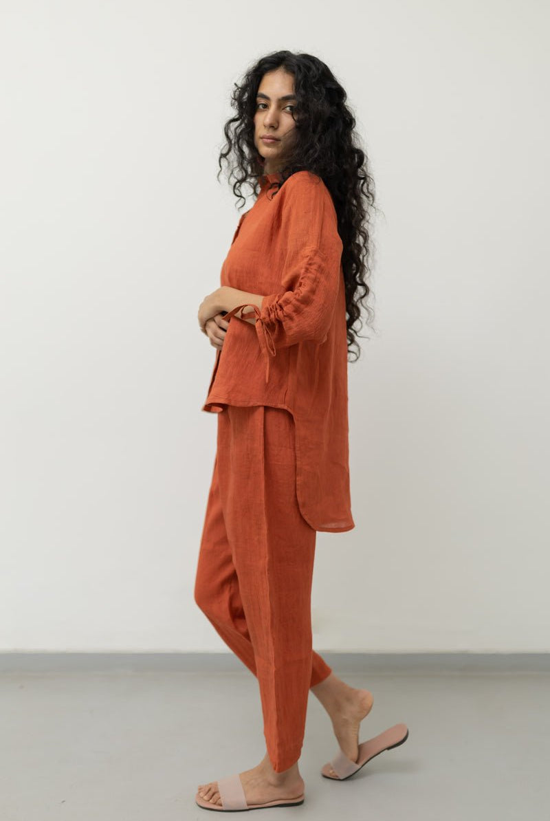 Ginger Orange Linen Co-ord - CiceroniCo-ord SetSilai Studio