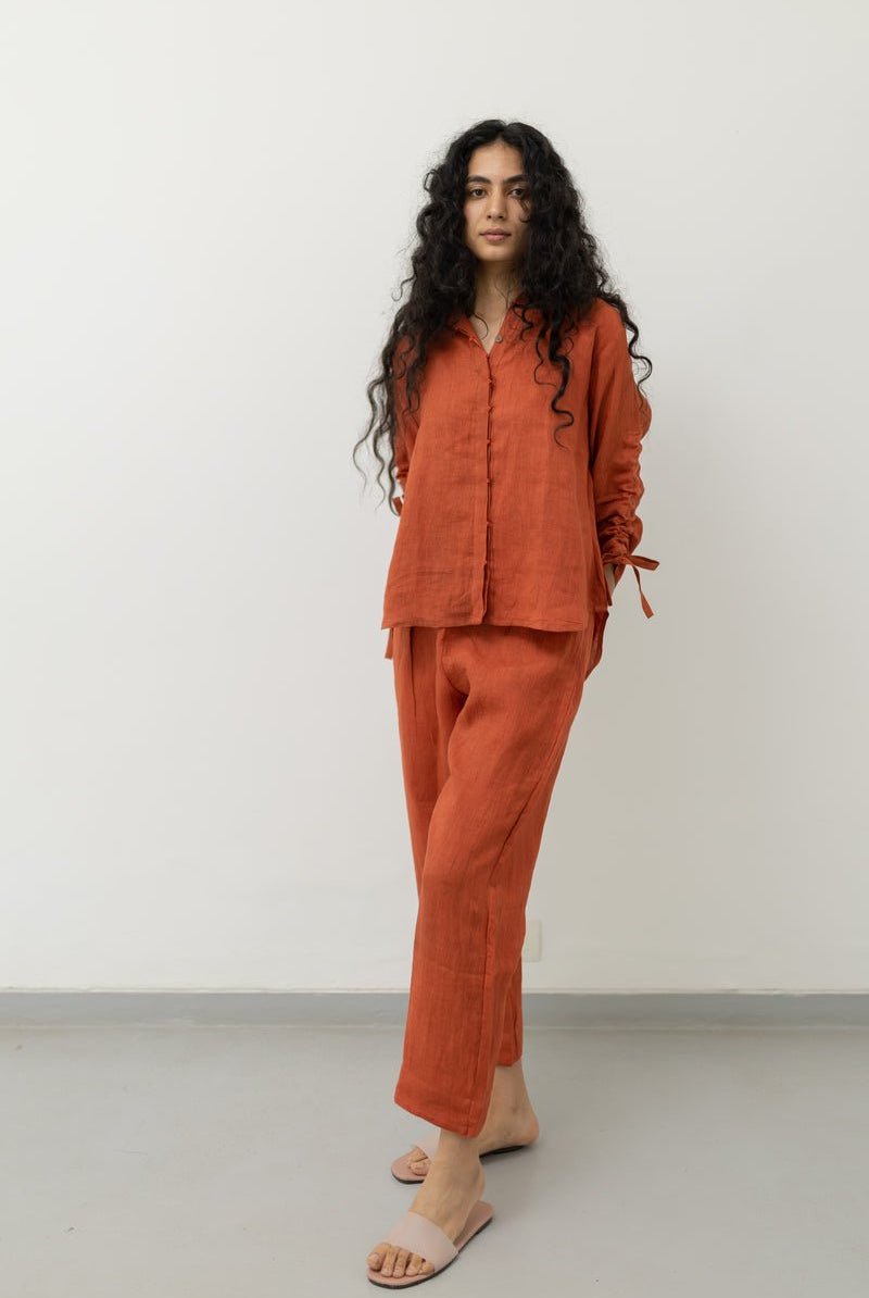 Ginger Orange Linen Co-ord - CiceroniCo-ord SetSilai Studio