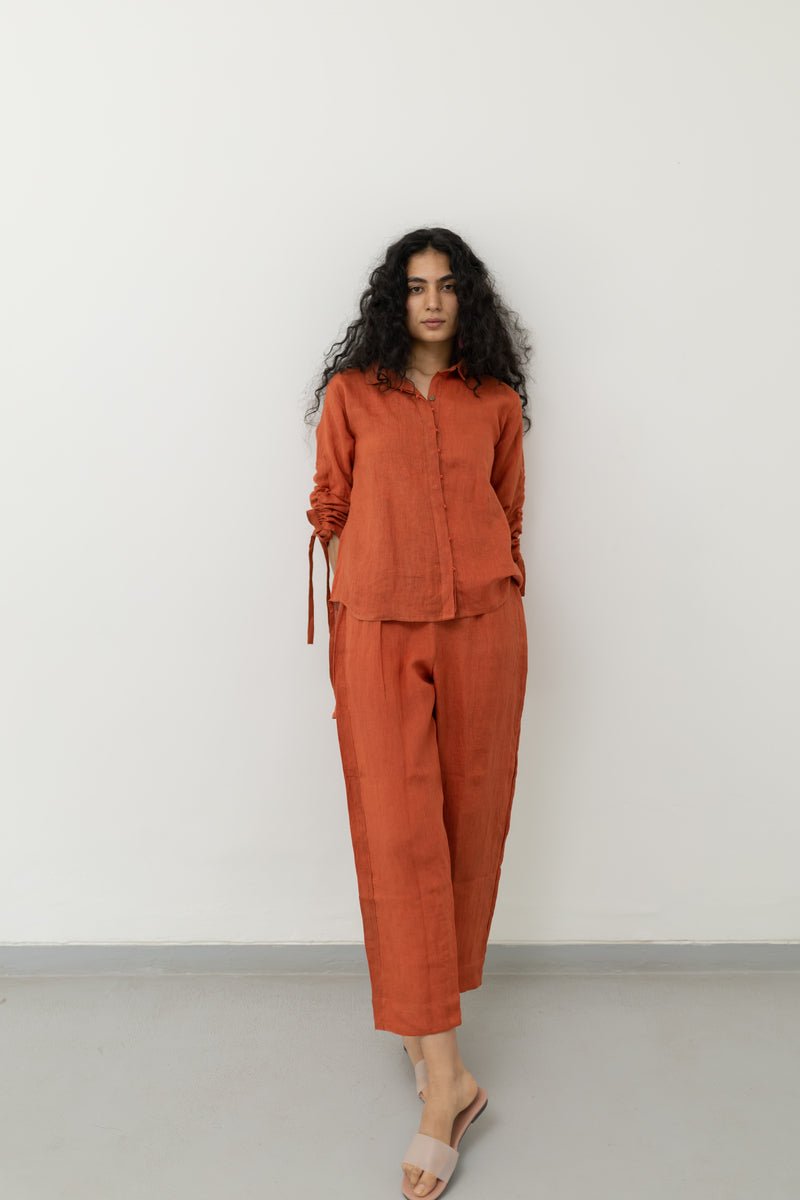 Ginger Orange Linen Co-ord - CiceroniCo-ord SetSilai Studio