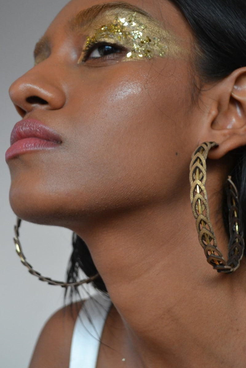 Gold Lace Hoops - CiceroniEarringsNoupelle