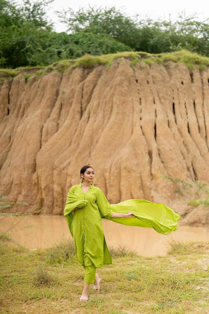 Green Apple Kurta Set - CiceroniKurta SetMaidaan