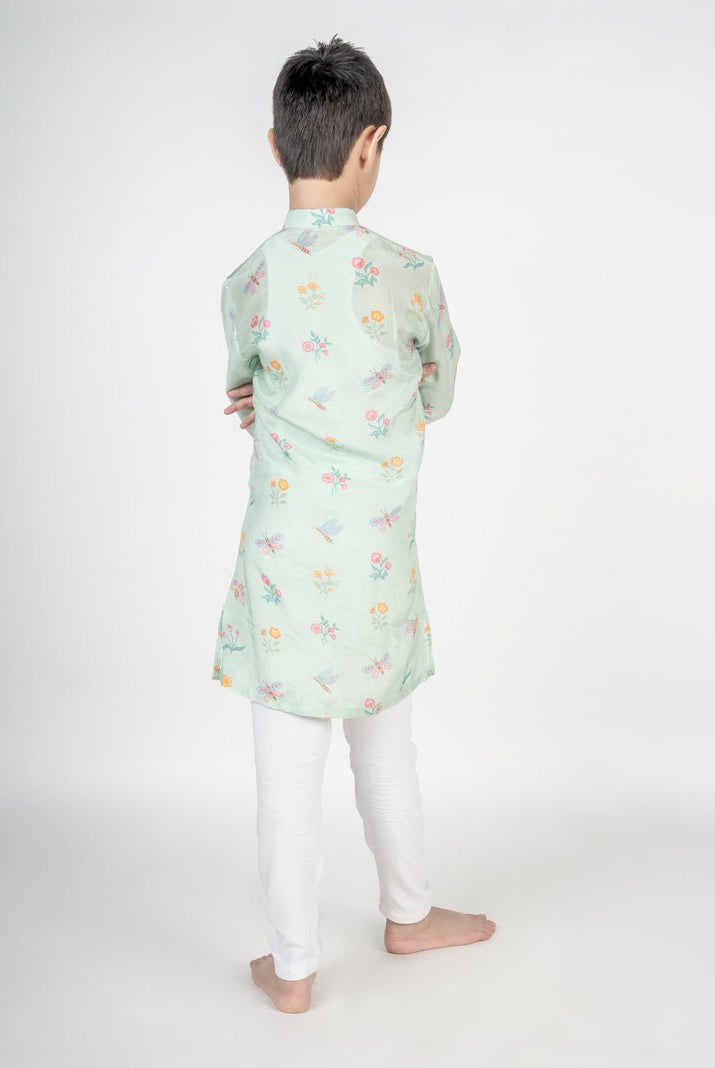 Green Buta Embroidered Kurta Set - CiceroniKurta Set, Festive wearMr. Brat