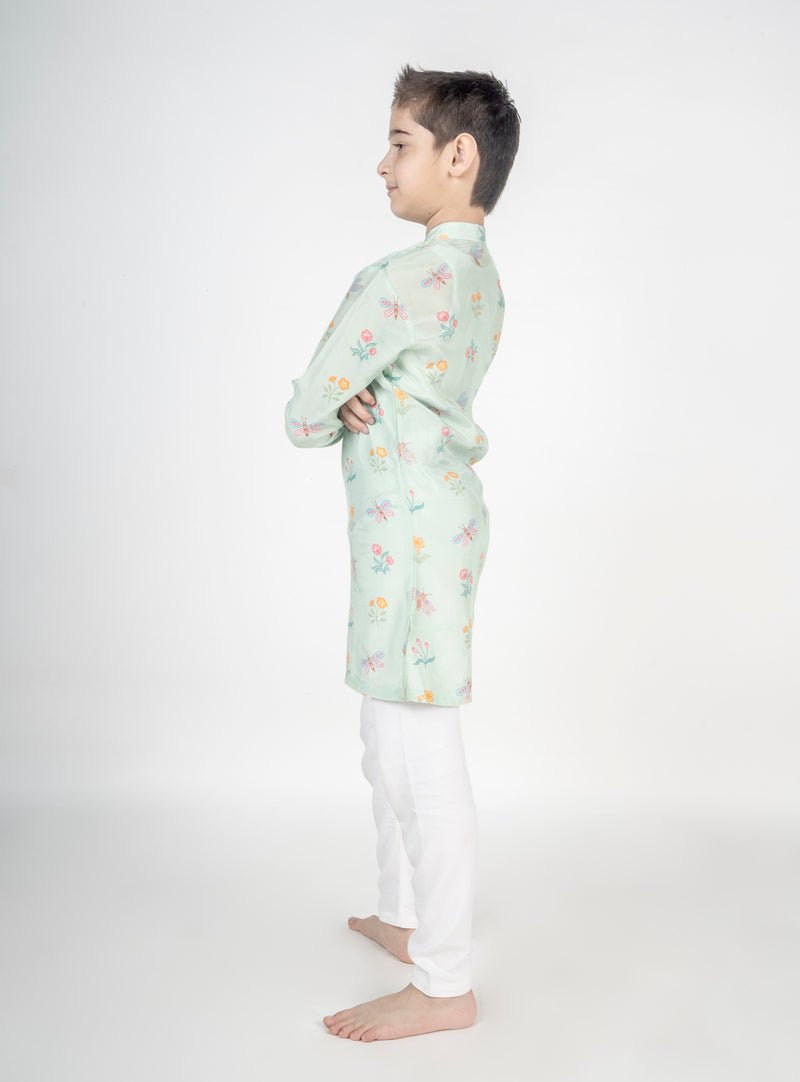 Green Buta Embroidered Kurta Set - CiceroniKurta Set, Festive wearMr. Brat