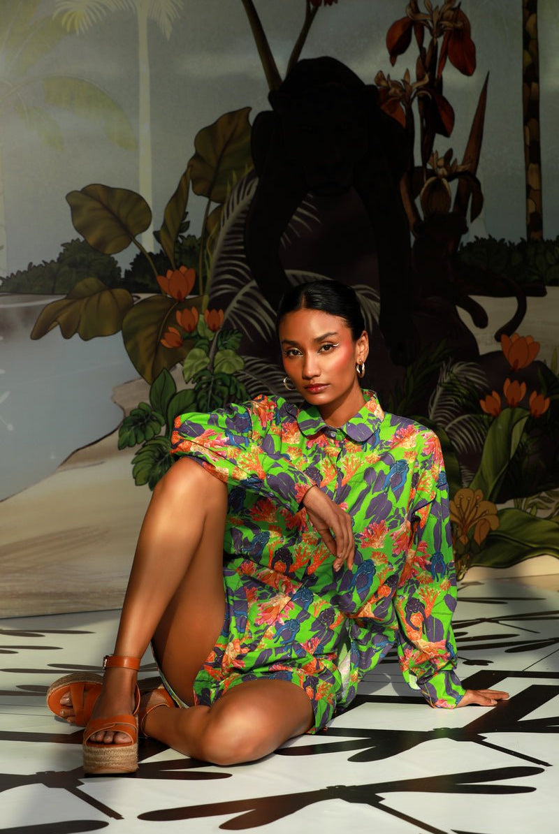 Green Panther Shorts Co-ord Set - CiceroniCo-ord SetEkastories