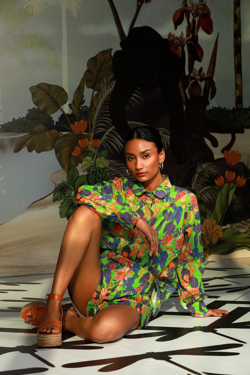 Green Panther Shorts Co-ord Set - CiceroniCo-ord SetEkastories