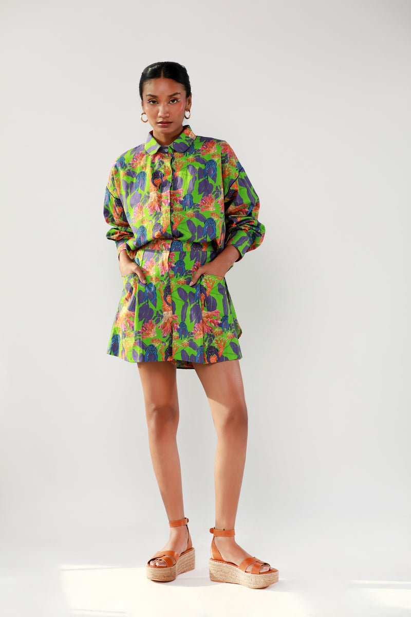 Green Panther Shorts Co-ord Set - CiceroniCo-ord SetEkastories