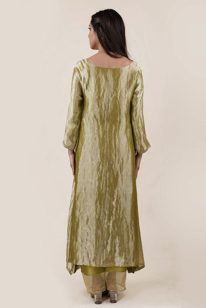 Green Tissue - A-line Kurta Set - CiceroniBhavik Shah