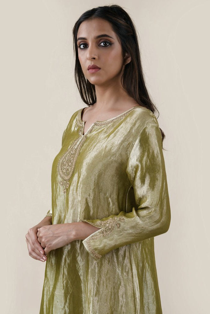Green Tissue - A-line Kurta Set - CiceroniBhavik Shah