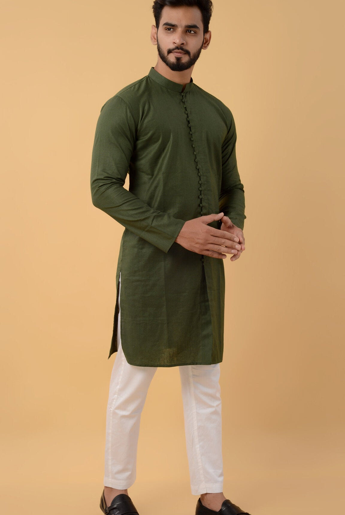 Green Woven Kurta - CiceroniKurtaHouse Of K.C