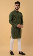Green Woven Kurta - CiceroniKurtaHouse Of K.C