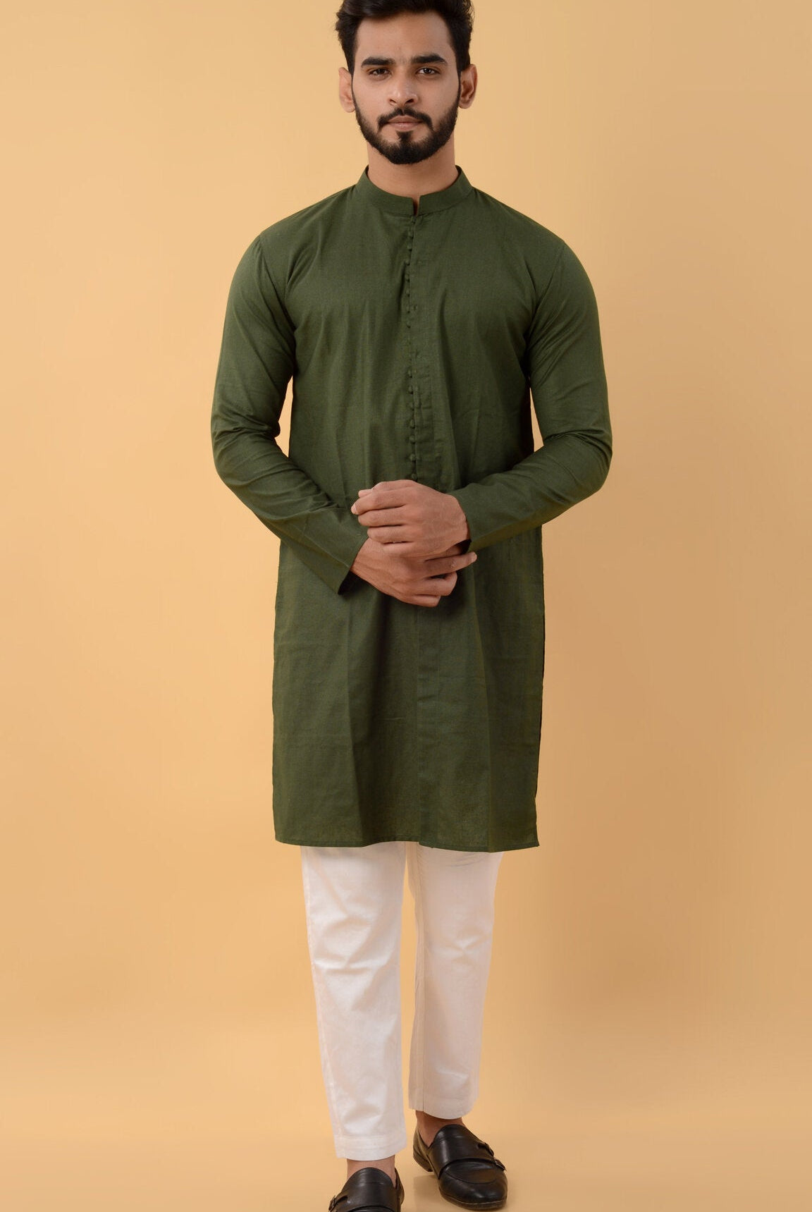 Green Woven Kurta - CiceroniKurtaHouse Of K.C