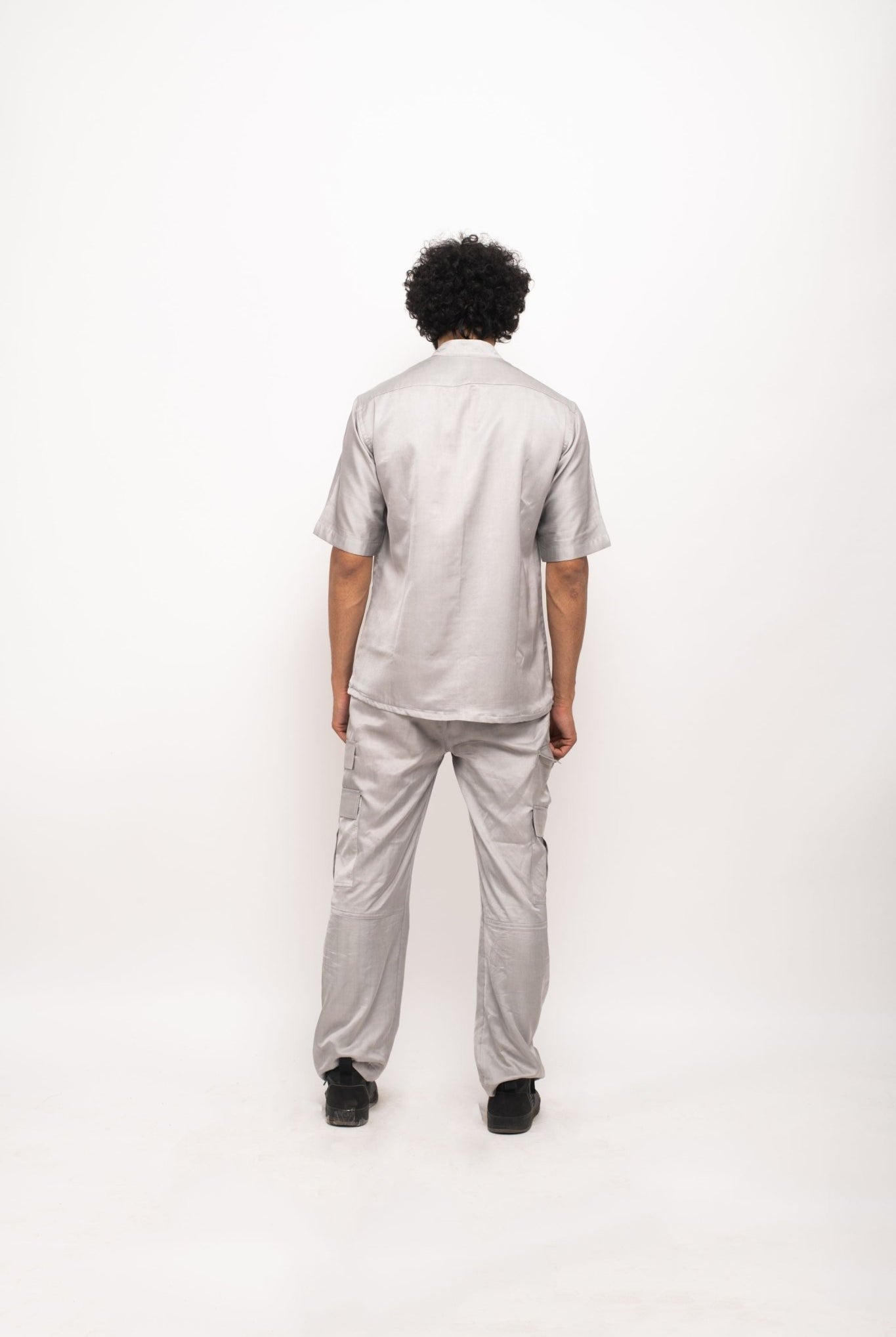 Grey-Orange Pocket Shirt - CiceroniNeora