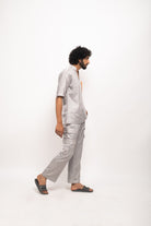 Grey-Orange Pocket Shirt - CiceroniNeora