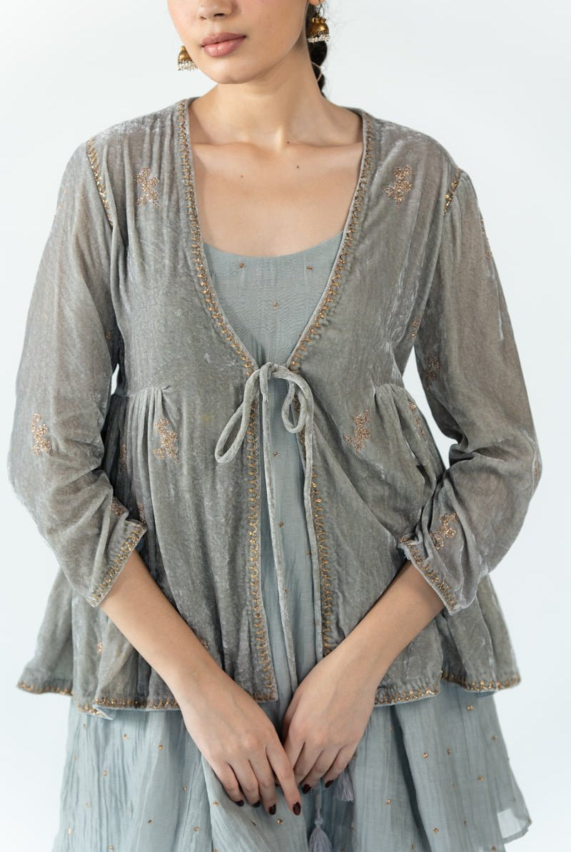 Grey Sidra Jacket - CiceroniJacketsNirjara