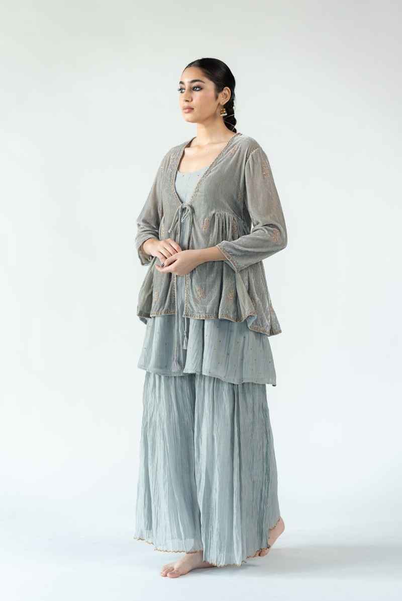 Grey Sidra Jacket - CiceroniJacketsNirjara