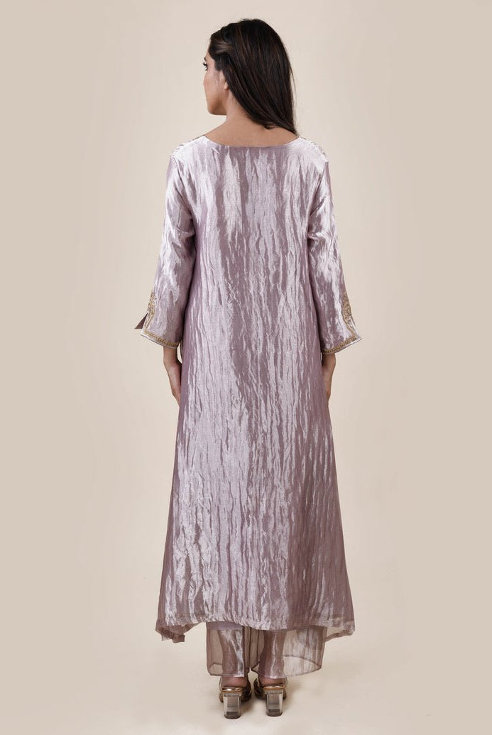 Grey Tissue - A-line Kurta Set - CiceroniBhavik Shah