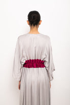 Grey-Wine Asymmetrical Cape - CiceroniDressNeora