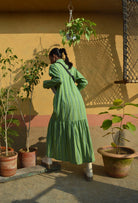 Handloom Checked dress in Green - CiceroniJohargram