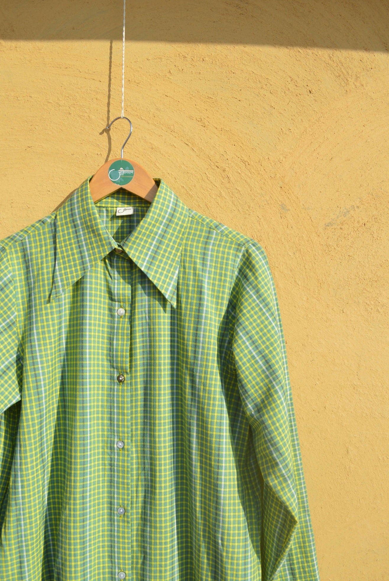 Handloom Checked dress in Green - CiceroniJohargram