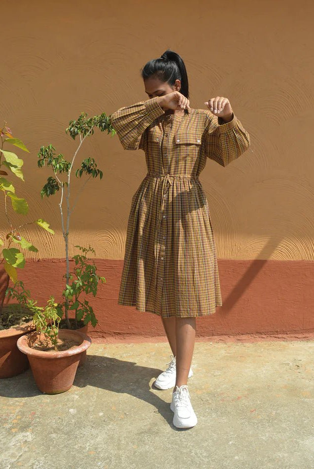 Handloom Checked Dress - CiceroniDressesJohargram