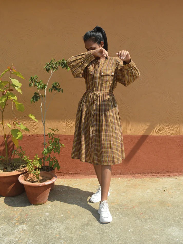 Handloom Checked Dress - CiceroniDressesJohargram