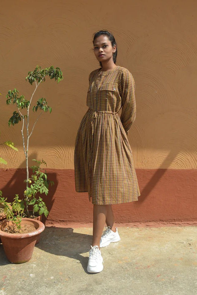 Handloom Checked Dress - CiceroniDressesJohargram