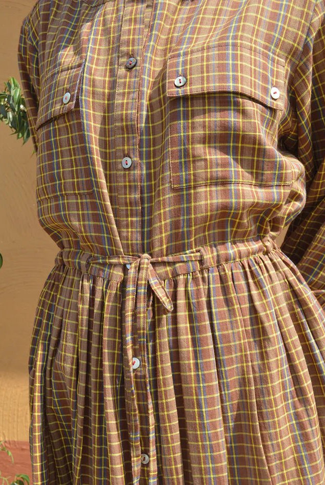 Handloom Checked Dress - CiceroniDressesJohargram