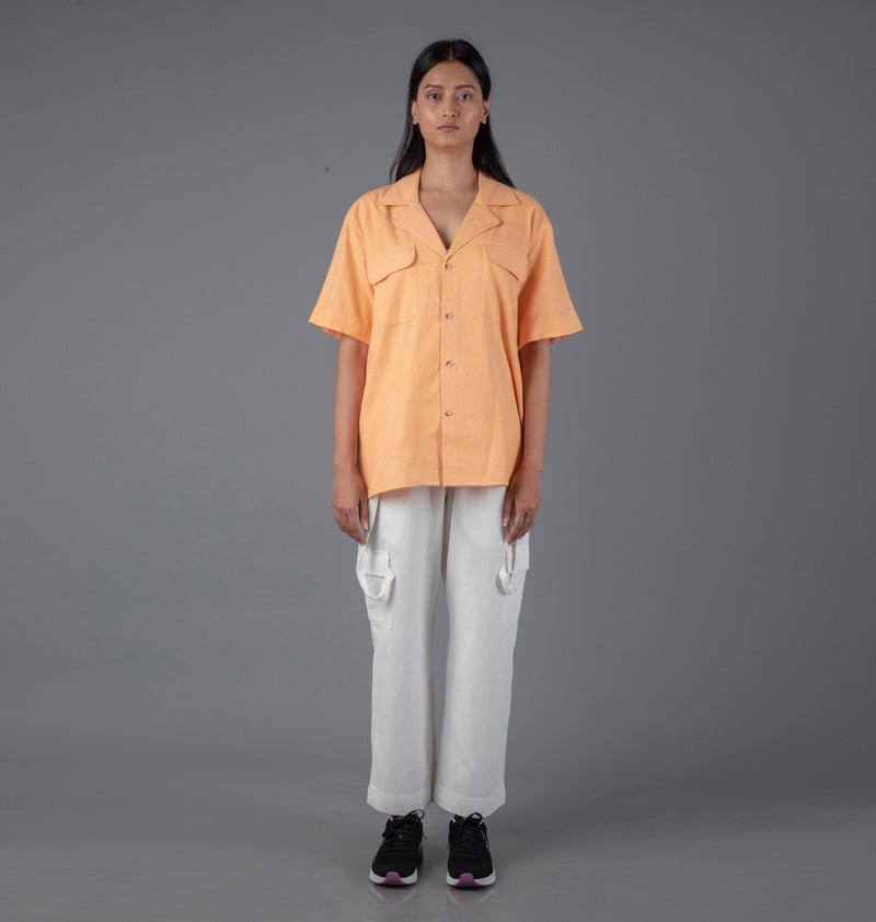 Handloom Cotton Unisex Camp Collar Shirt - CiceroniShirtsJohargram