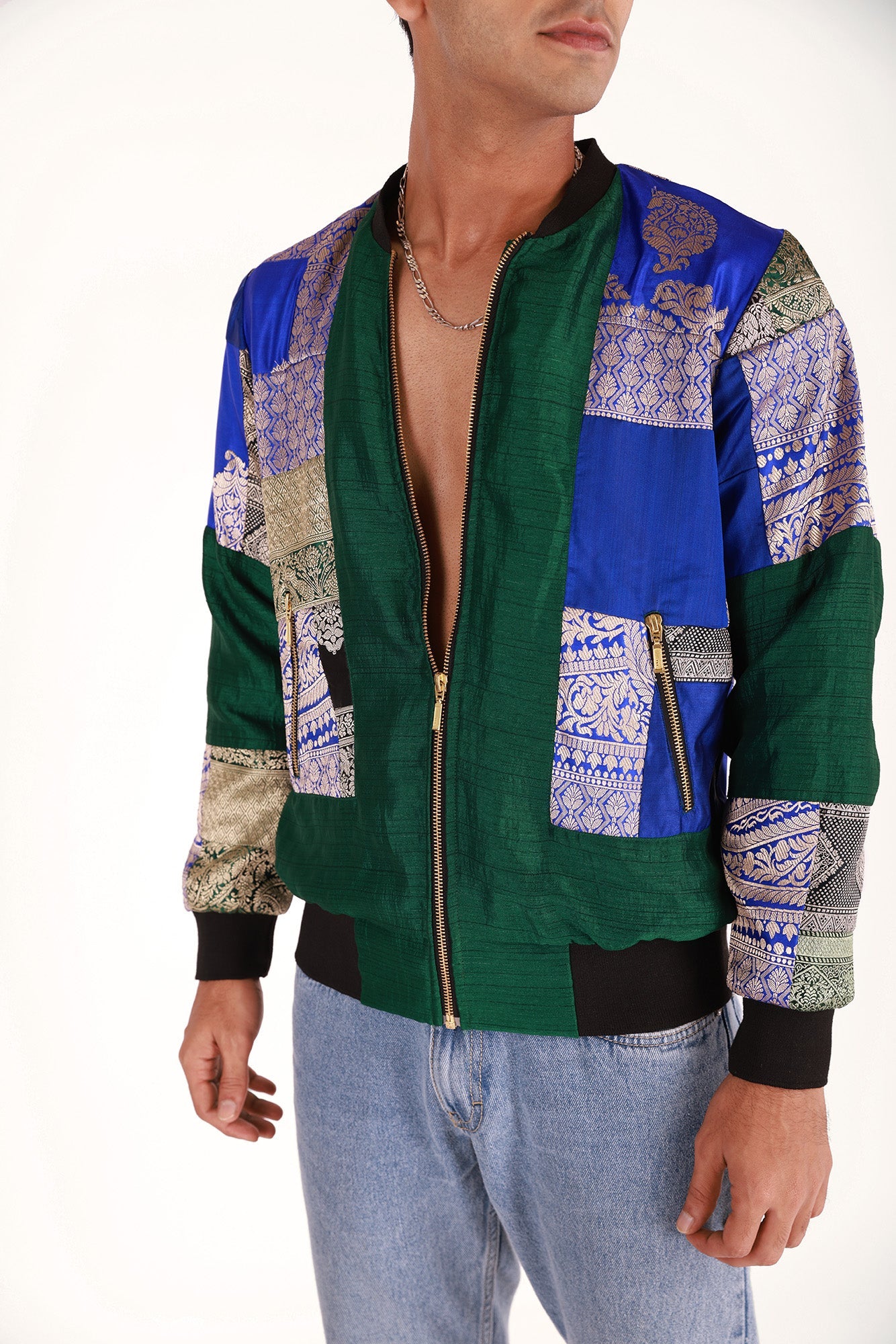 Harissa Upcyled Unisex Silk Bomber Jacket 1.0 - CiceroniBlazers, Jacketsshriya singhi